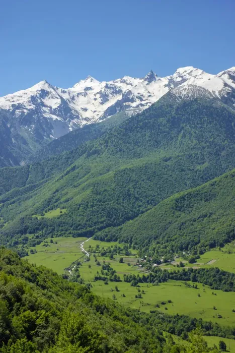 Framed Print : Patara Enguri River valley and Caucasus Mountains near Iskari Framed Print : Patara Enguri River valley and Caucasus Mountains near Iskari