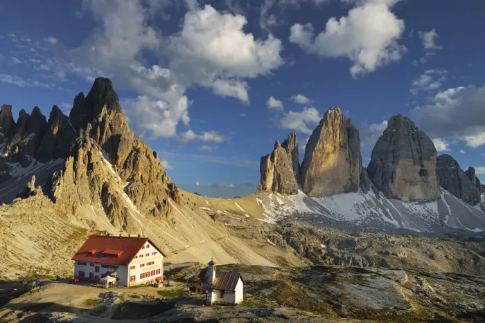 Framed Print : Paternkofel and Tre Cime di Lavaredo with Locatelli-Innerkofler refuge, Dolomites Framed Print : Paternkofel and Tre Cime di Lavaredo with Locatelli-Innerkofler refuge, Dolomites
