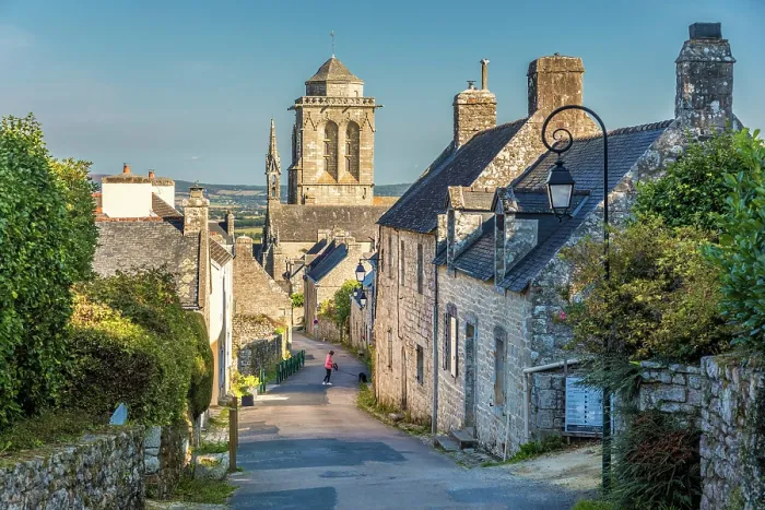 Framed Print : Path to the old town of Locronan with Saint-Ronan Church, Finistere, Brittany, France Framed Print : Path to the old town of Locronan with Saint-Ronan Church, Finistere, Brittany, France