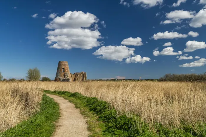Framed Print : Path to St. Benets Abbey, Norfolk Broads National Park, England