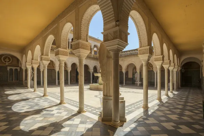 Framed Print : Patio of Casa de Pilatos, Svilla, Andalusia, Spain Framed Print : Patio of Casa de Pilatos, Svilla, Andalusia, Spain