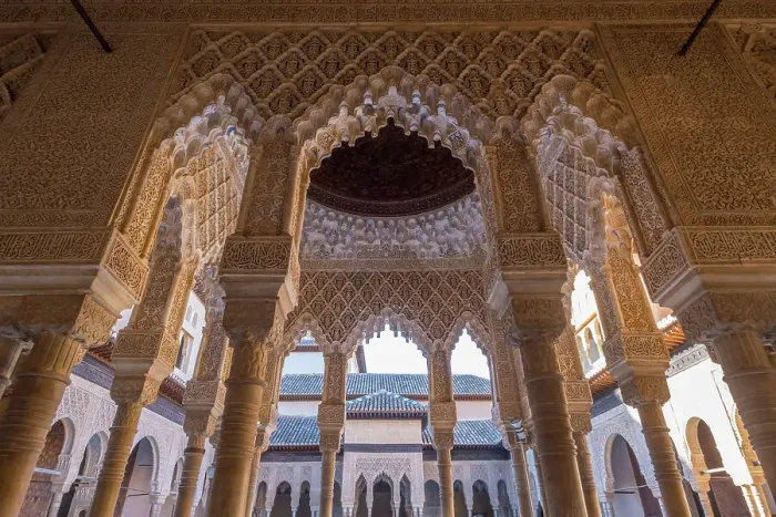 Framed Print : Patio de los Leones, Nasrid Palaces, Alhambra Palace, Granada Province, Andalusia, Spain Framed Print : Patio de los Leones, Nasrid Palaces, Alhambra Palace, Granada Province, Andalusia, Spain