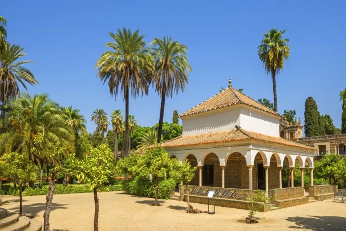Framed Print : Pavilion of Carlos V, Gardens of the Real Alcazar, UNESCO World Heritage Site, Sevilla Framed Print : Pavilion of Carlos V, Gardens of the Real Alcazar, UNESCO World Heritage Site, Sevilla