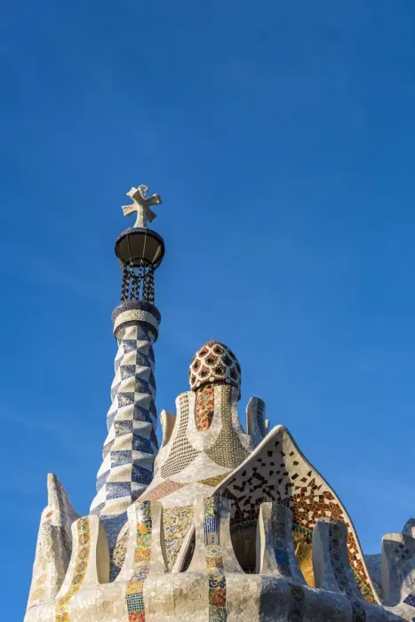 Framed Print : Pavilion at entrance to Park Guell, Barcelona, Catalonia, Spain