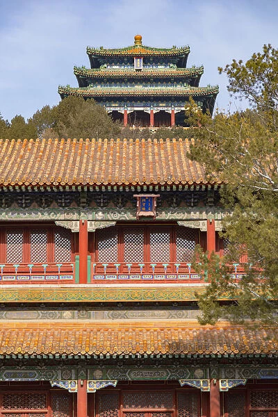 Pavilions in Jingshan Park, Beijing, China