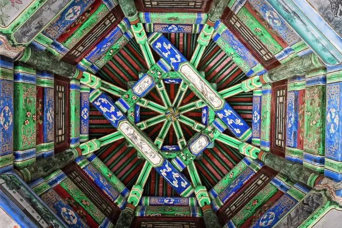 Framed Print : Detail of pavillion ceiling at the Summer Palace, Beijing, China