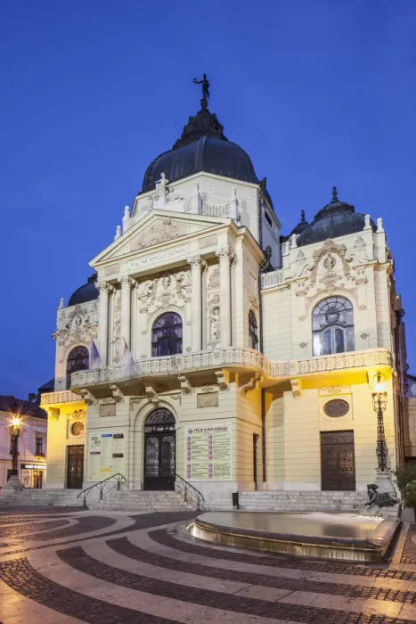 Framed Print : Pecs National Theatre at dusk, Pecs, Southern Transdanubia, Hungary Framed Print : Pecs National Theatre at dusk, Pecs, Southern Transdanubia, Hungary