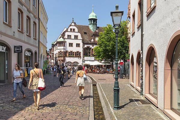 Pedestrian area near the town hall, Freiburg im Breisgau, Black Forest, Baden-Wurttemberg, Germany