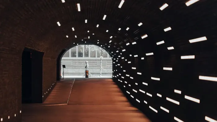 Framed Print : pedestrian tunnel in New York City, USA Framed Print : pedestrian tunnel in New York City, USA