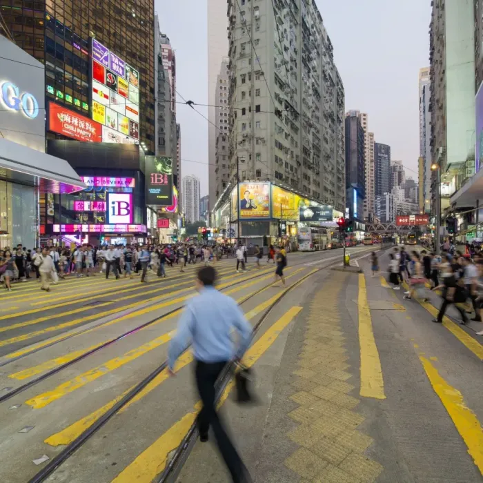 Framed Print : Pedestrians and traffic at a busy road crossing in Causeway Bay, Hong Kong Island Framed Print : Pedestrians and traffic at a busy road crossing in Causeway Bay, Hong Kong Island