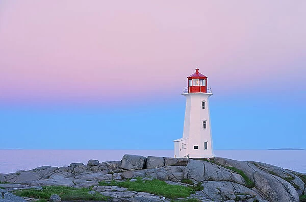 Peggy's Cove Lighthouse at dawn Peggy's Cove Nova Scotia, Canada