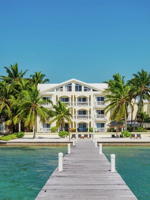 Framed Print : Pelican Reef Villas Resort at the waterfront of San Pedro Town, Ambergris Caye, Belize District, Belize Framed Print : Pelican Reef Villas Resort at the waterfront of San Pedro Town, Ambergris Caye, Belize District, Belize