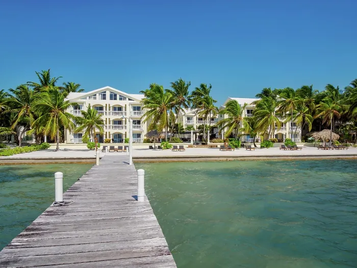 Framed Print : Pelican Reef Villas Resort at the waterfront of San Pedro Town, Ambergris Caye, Belize District, Belize Framed Print : Pelican Reef Villas Resort at the waterfront of San Pedro Town, Ambergris Caye, Belize District, Belize