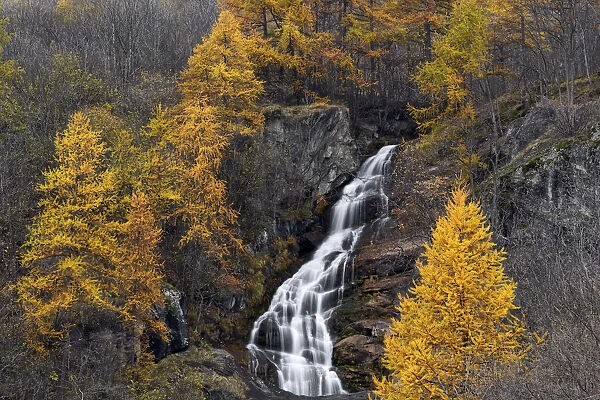 Pellice Valley, Piedmont, Italy. Autumn in the piedmont valleys