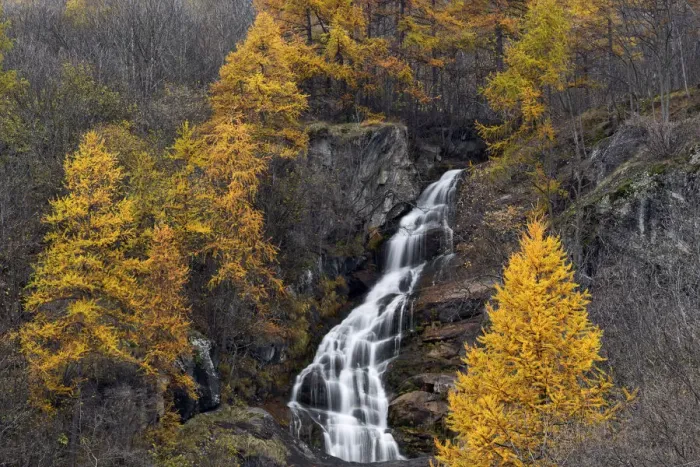 Framed Print : Pellice Valley, Piedmont, Italy. Autumn in the piedmont valleys Framed Print : Pellice Valley, Piedmont, Italy. Autumn in the piedmont valleys