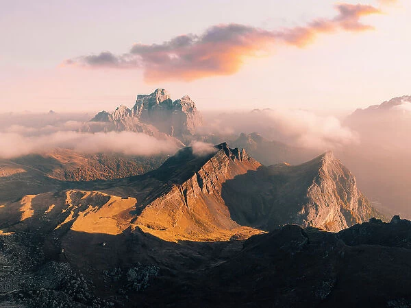 Pelmo mountain from Giau Pass Cortina d'Ampezzo, dolomites, Veneto, Italy