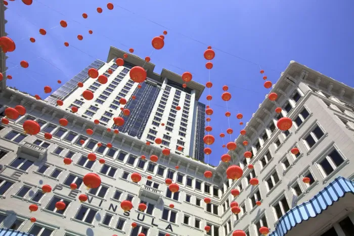 Framed Print : Peninsula Hotel With Chinese New Year Decorations, Hong Kong, Special Administrative