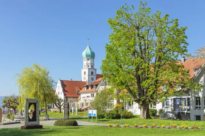 Framed Print : Peninsula with St. Georg church in spring, Wasserburg, Lake Constance, Swabia, Bavaria, Germany Framed Print : Peninsula with St. Georg church in spring, Wasserburg, Lake Constance, Swabia, Bavaria, Germany