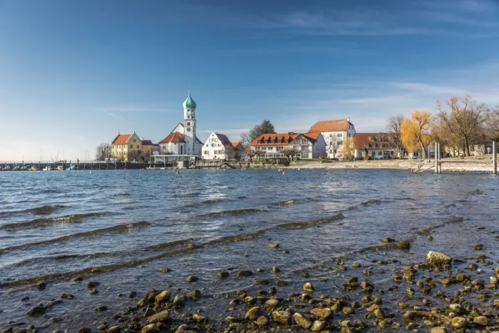 Framed Print : Peninsula and St. Georg Church, Wasserburg am Bodensee, Bavaria, Germany Framed Print : Peninsula and St. Georg Church, Wasserburg am Bodensee, Bavaria, Germany