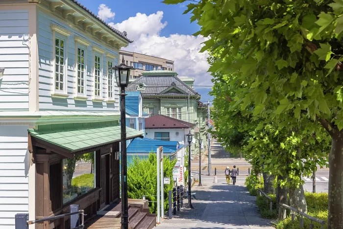Framed Print : People walking down Motoi Zaka Street, Motomachi, Hakodate, Hokkaido, Japan Framed Print : People walking down Motoi Zaka Street, Motomachi, Hakodate, Hokkaido, Japan