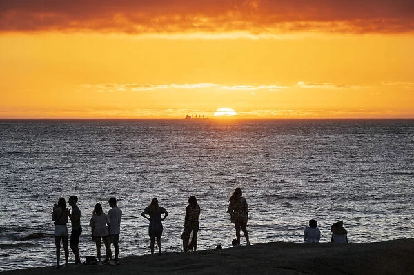 People watching sunset, Camps Bay, Cape Town, Western Cape, South Africa