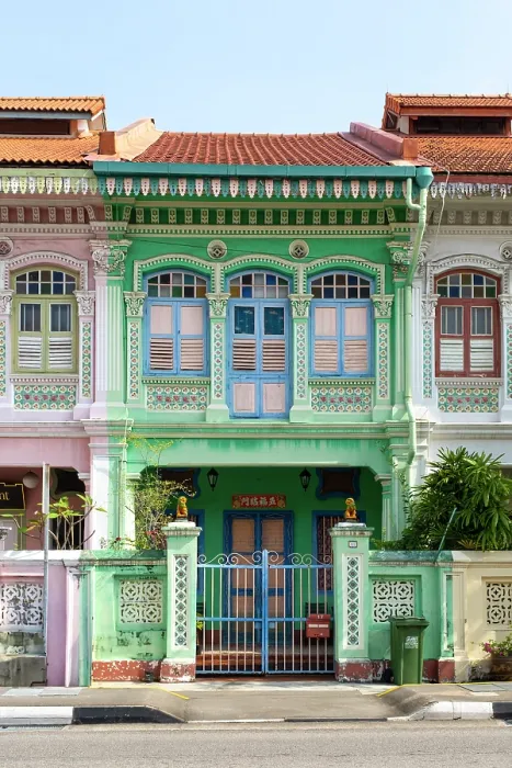 Framed Print : Peranakan shophouses, Katong, Singapore Framed Print : Peranakan shophouses, Katong, Singapore