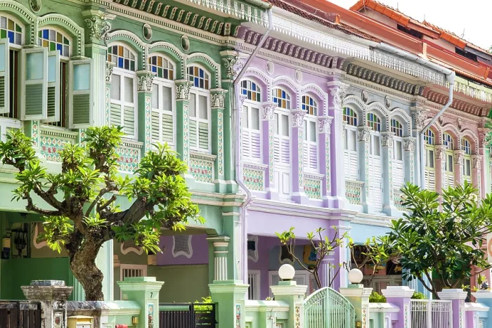 Framed Print : Peranakan shophouses, Katong, Singapore Framed Print : Peranakan shophouses, Katong, Singapore