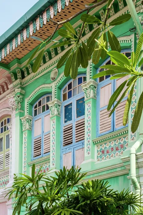 Framed Print : Peranakan shophouses, Katong, Singapore Framed Print : Peranakan shophouses, Katong, Singapore