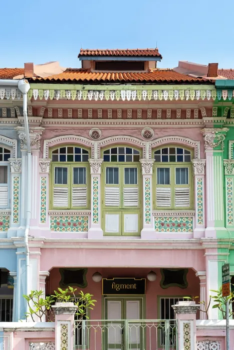 Framed Print : Peranakan shophouses, Katong, Singapore Framed Print : Peranakan shophouses, Katong, Singapore