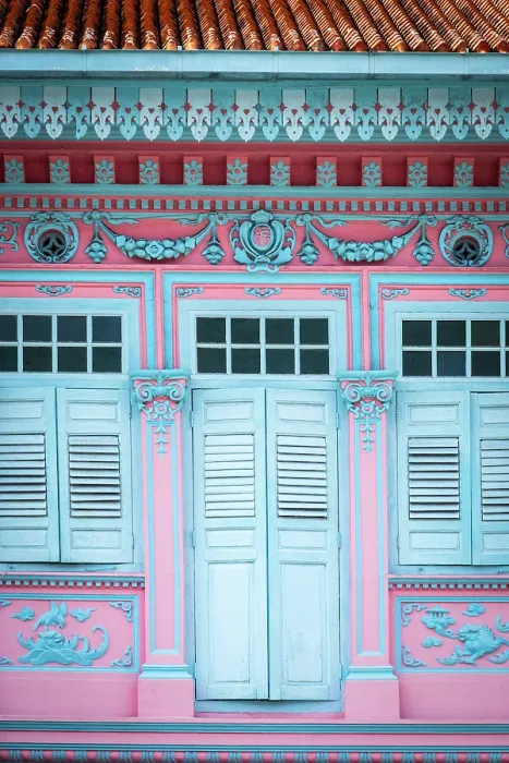 Framed Print : Peranakan shophouses, Katong, Singapore Framed Print : Peranakan shophouses, Katong, Singapore