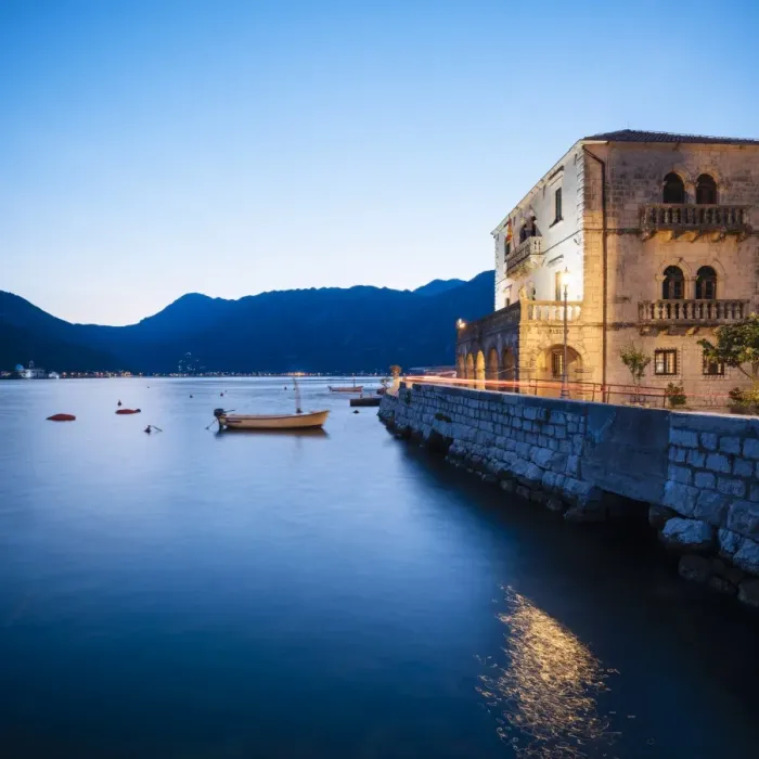 Framed Print : Perast at twilight, Bay of Kotor, Montenegro Framed Print : Perast at twilight, Bay of Kotor, Montenegro