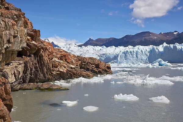 The Perito Moreno glacier seen from the shore of Argentino Lake, Los Glaciares National Park, El Calafate, Argentina