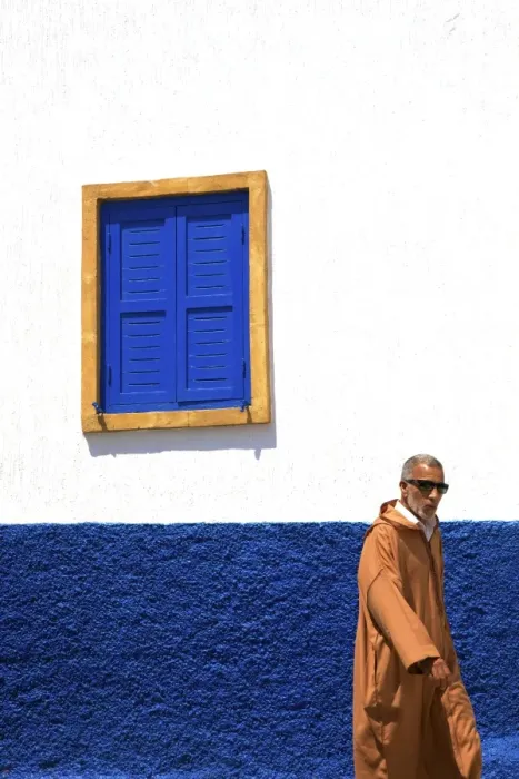 Framed Print : Person Walking In Oudaia Kasbah, Rabat, Morocco, North Africa