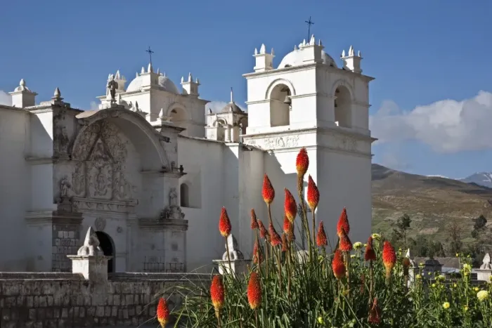 Framed Print : Peru, An attractive C18th church dominates the main square of Yanque, a small rural village in the Colca Framed Print : Peru, An attractive C18th church dominates the main square of Yanque, a small rural village in the Colca