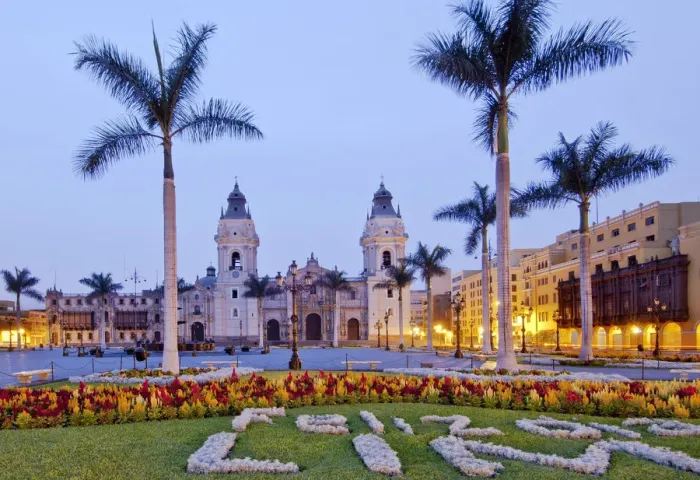 Framed Print : Peru, Lima, Cathedral Of Lima, 16th Century, Plaza Mayor, Plaza de Armas, UNESCO World