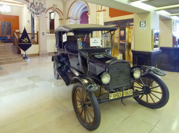 Framed Print : Peru, Lima, Gran Hotel Bolivar, Ford Model T, Lobby Framed Print : Peru, Lima, Gran Hotel Bolivar, Ford Model T, Lobby