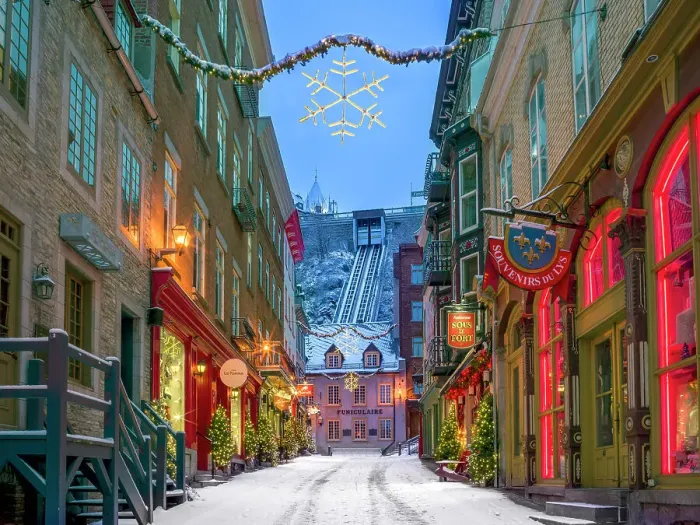 Framed Print : Petit Champlain with Snow and Illuminated, Old Quebec City, Quebec, Canada Framed Print : Petit Champlain with Snow and Illuminated, Old Quebec City, Quebec, Canada
