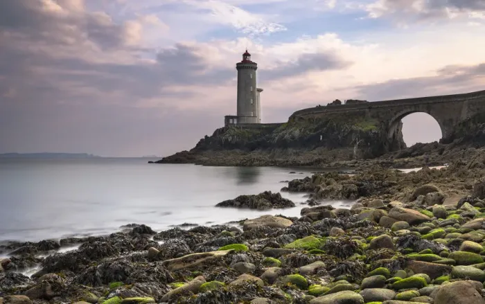 Framed Print : Petit Minou lighthouse at sunset, Plouzana village, Brest district, Finistere, Brittany Framed Print : Petit Minou lighthouse at sunset, Plouzana village, Brest district, Finistere, Brittany