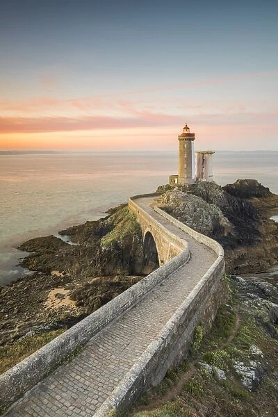 Petit Minou lightouse at sunrise. Plouzane, Finistere, Brittany, France