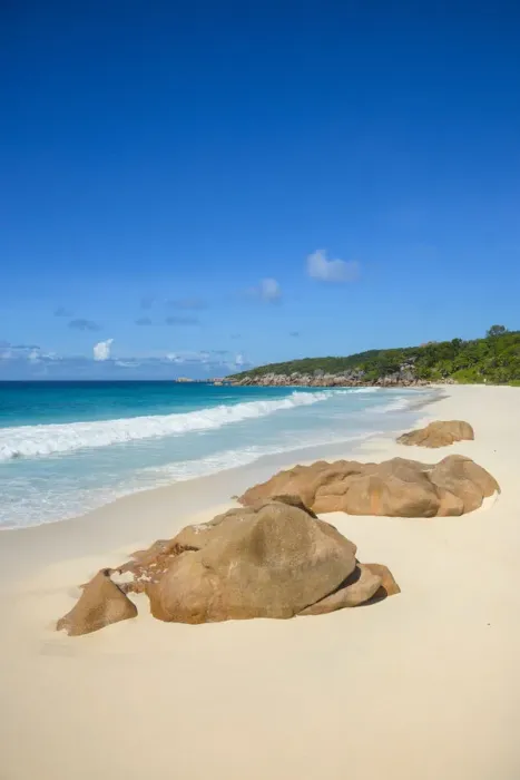 Framed Print : Petite Anse beach, La Digue, Seychelles Framed Print : Petite Anse beach, La Digue, Seychelles