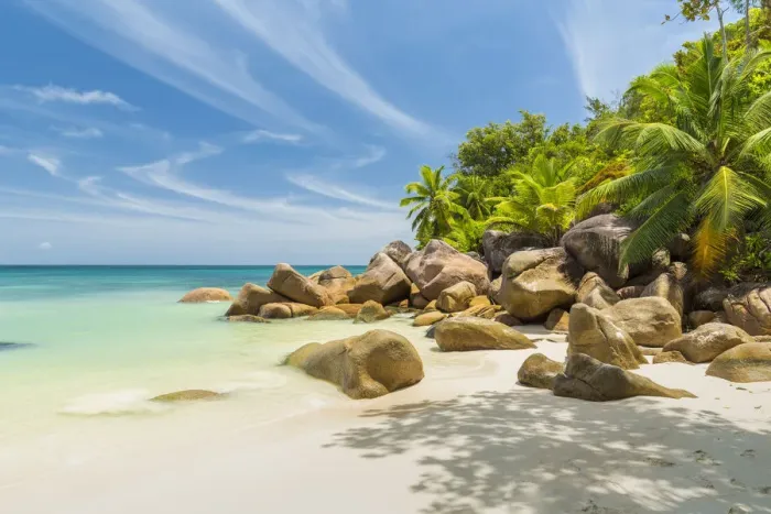 Framed Print : Petite Anse Kerlan beach, Praslin, Seychelles Framed Print : Petite Anse Kerlan beach, Praslin, Seychelles