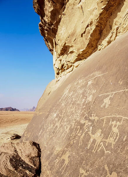 Petroglyphs at Wadi Rum, Aqaba Governorate, Jordan
