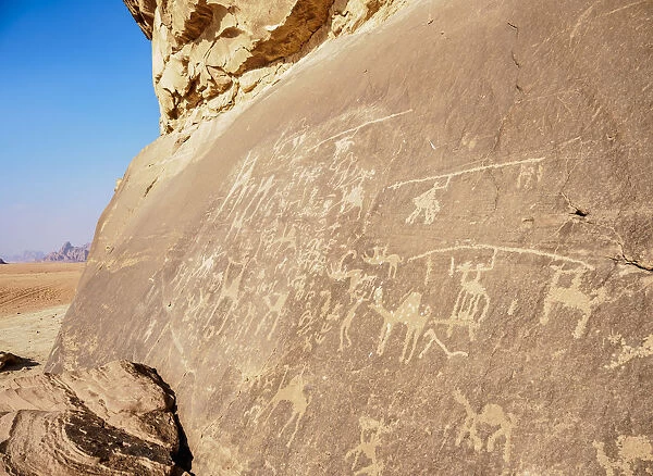 Petroglyphs at Wadi Rum, Aqaba Governorate, Jordan