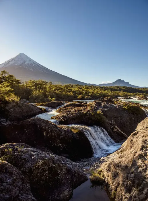 Framed Print : Petrohue Waterfalls and Osorno Volcano, Petrohue, Llanquihue Province, Los Lagos Region Framed Print : Petrohue Waterfalls and Osorno Volcano, Petrohue, Llanquihue Province, Los Lagos Region