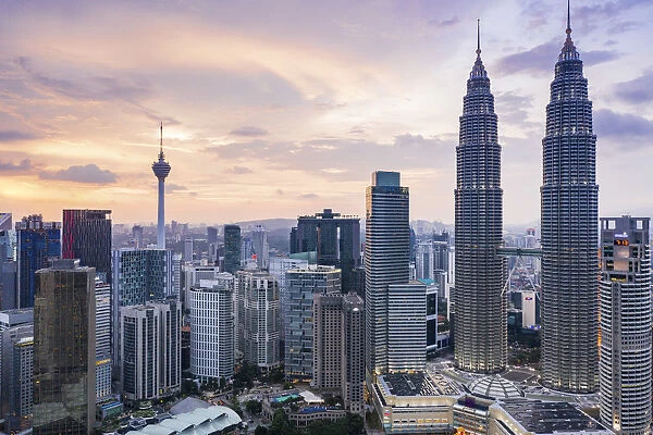Petronas Towers and KL Tower, KLCC, Kuala Lumpur, Malaysia, South East Asia