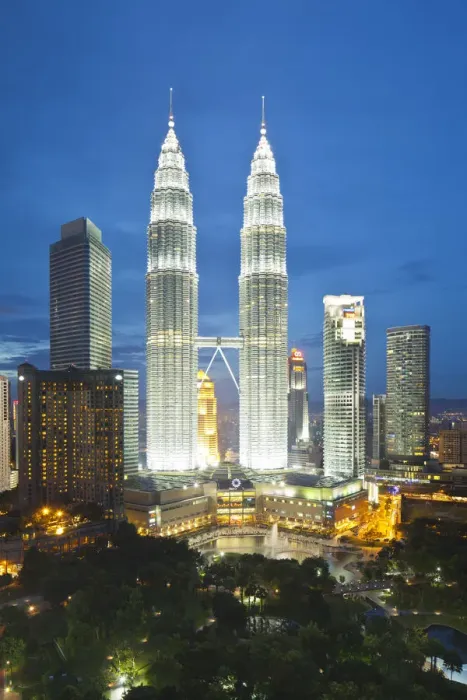 Framed Print : Petronas Towers & KLCC, Kuala Lumpur, Malaysia
