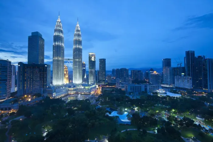 Framed Print : Petronas Towers & KLCC, Kuala Lumpur, Malaysia
