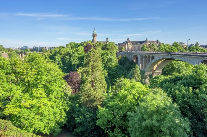 Framed Print : Petrusse Valley and Pont Adolphe, Luxembourg Framed Print : Petrusse Valley and Pont Adolphe, Luxembourg