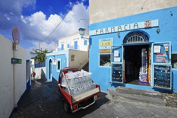 Pharmacy, island of Stromboli, Aeolian, or Aeolian Islands, Sicily, Italy, Europe
