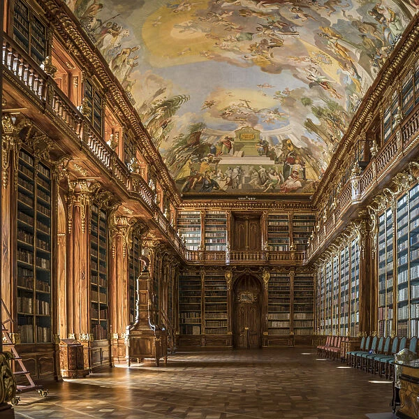 Philosophical hall of Strahov library in Strahov Monastery, Prague, Bohemia